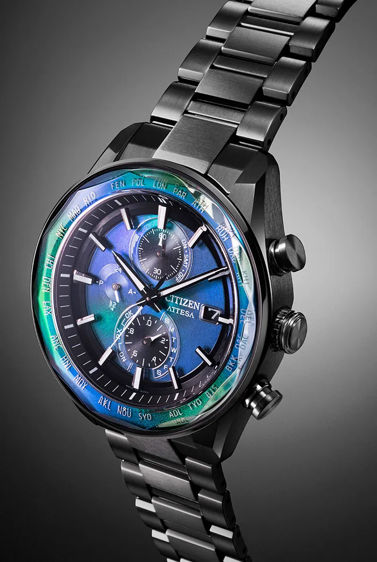 萬年鐘錶 - Citizen 星辰錶   限量宇宙煥彩全黑鈦金屬光動能電波計時男錶 AT8314-53L 錶徑 : 43.5MM