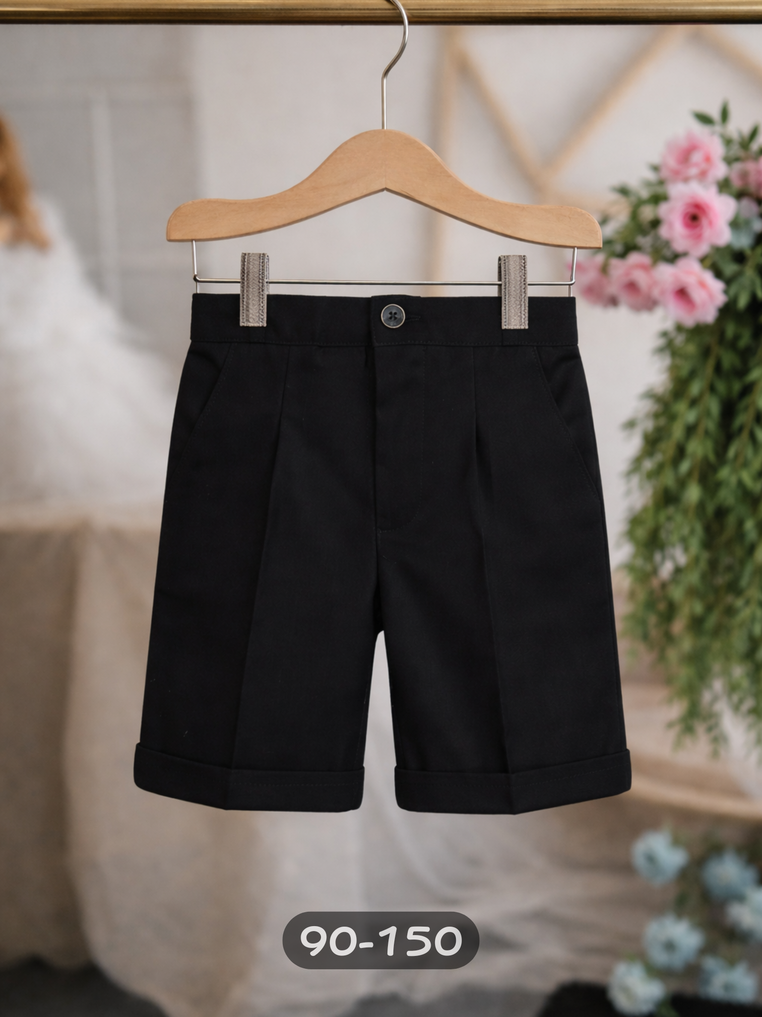 男童黑色西裝短褲