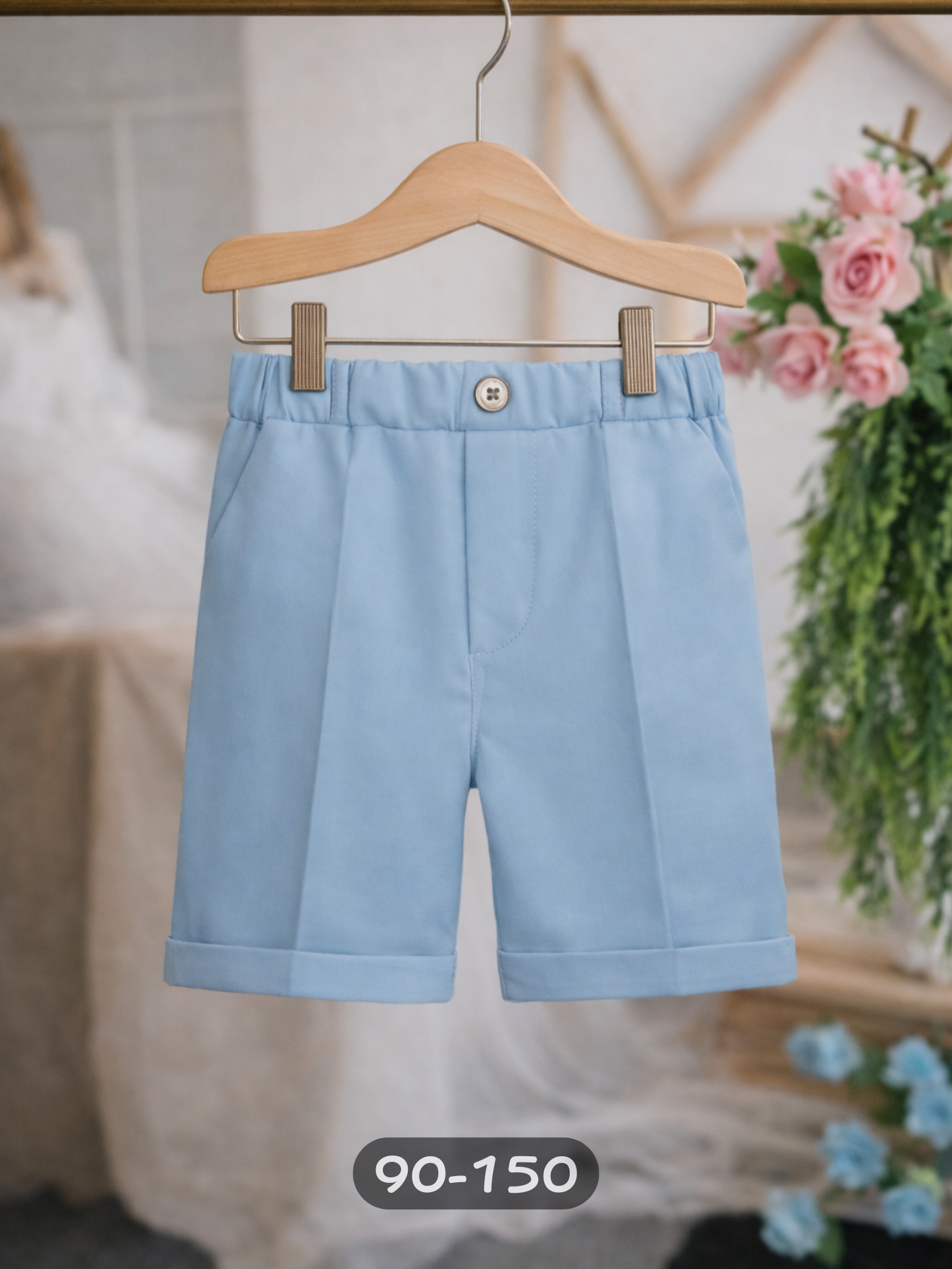男童淺藍西裝短褲