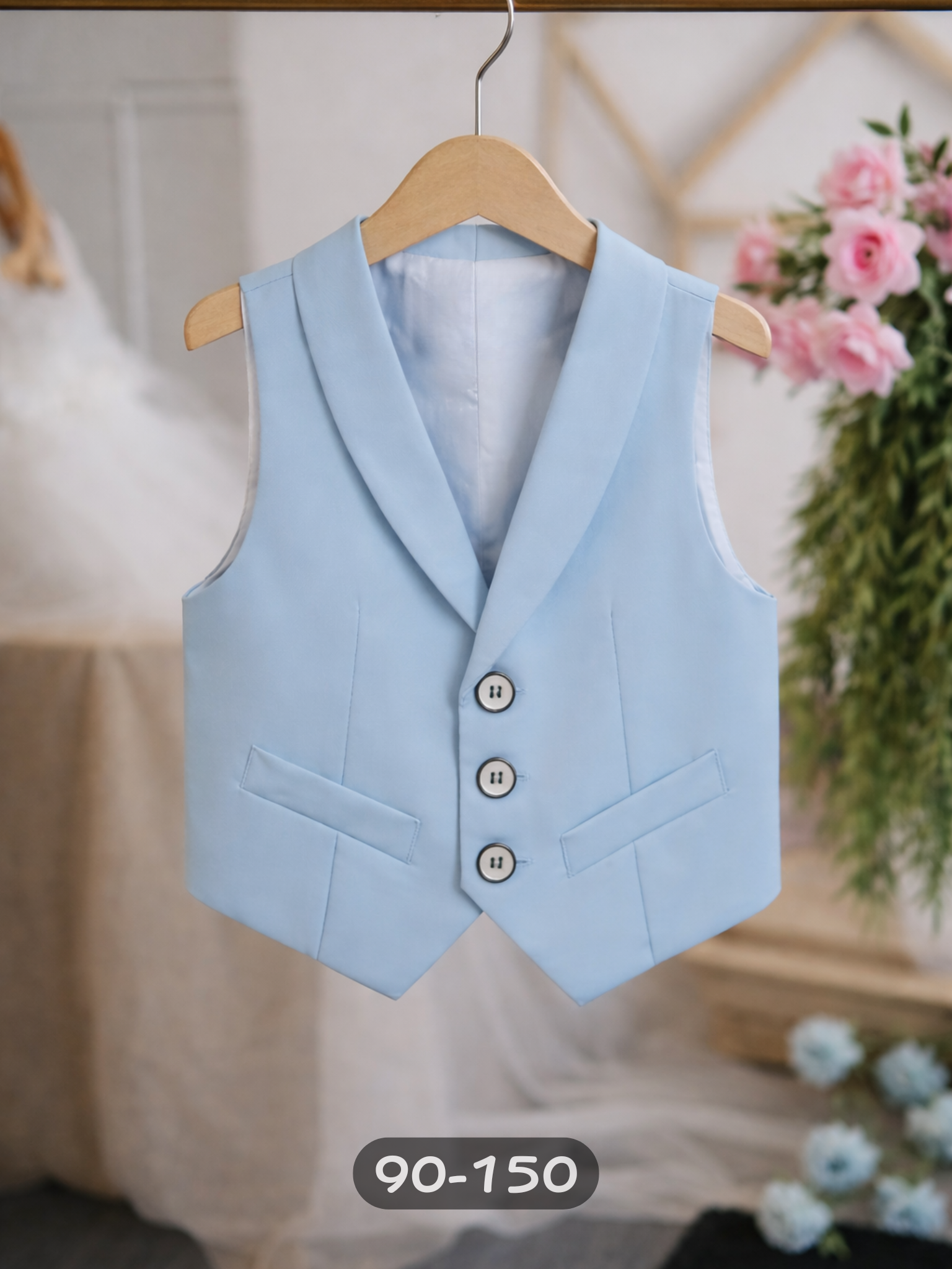 男童淺藍西裝背心