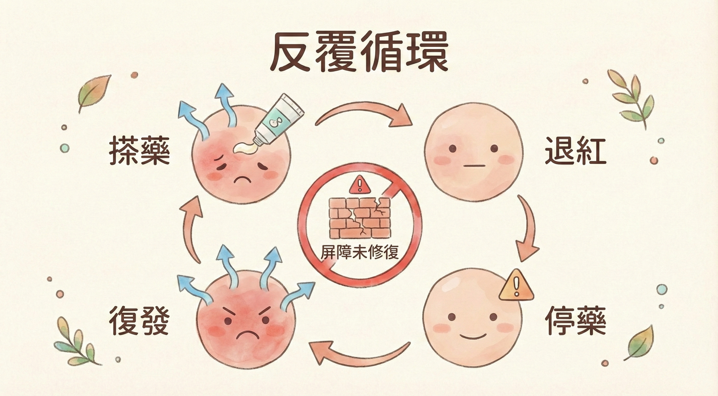 類固醇唔可以當日常護理，會令角質層變薄，敏感反覆循環
