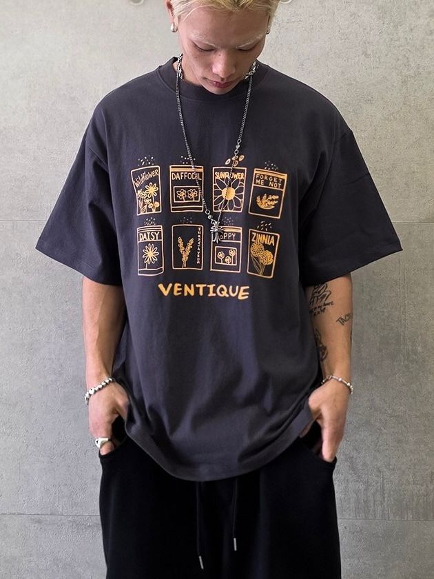 圖案英文字短袖Tee VENTIQUE-092T