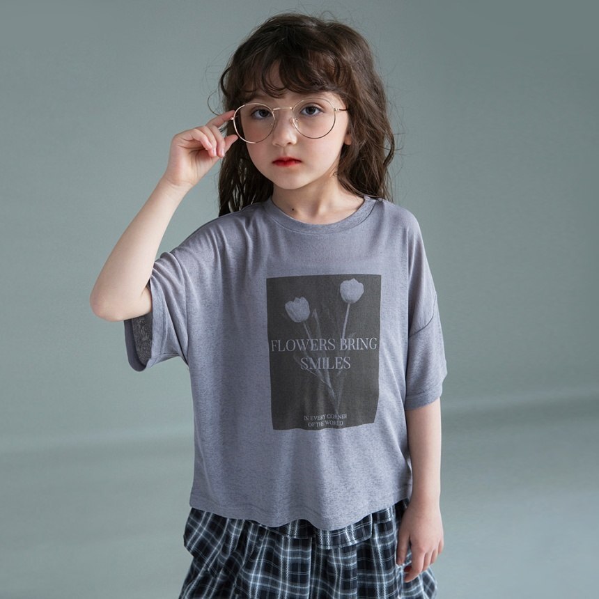 日本 100-150 花朵2件式上衣 2色