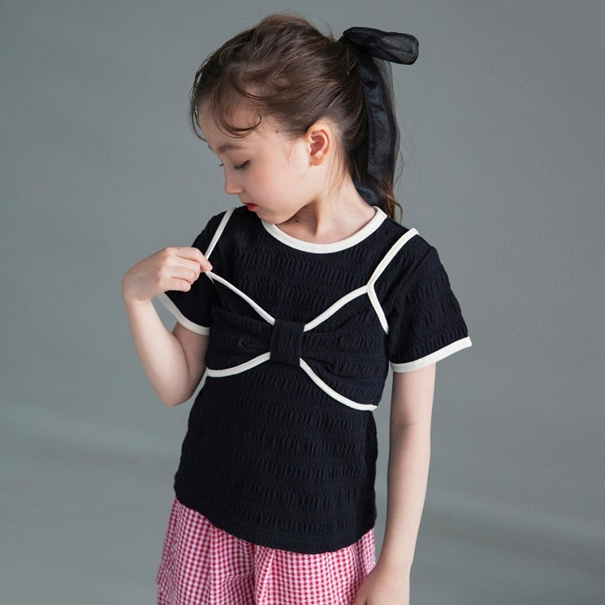 日本 100-150 泡泡布2件式上衣 2色