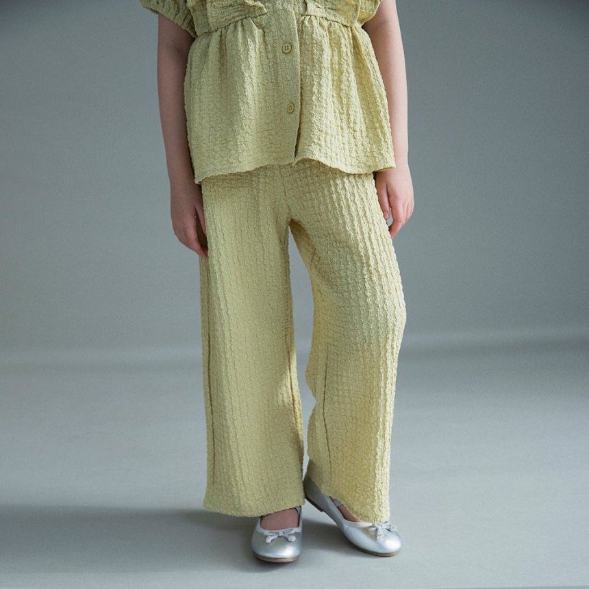 日本 100-150 前後2穿泡泡布荷葉套裝 3色