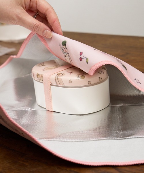 黑貓與女孩 繪本女孩 便當包巾 保溫保冷｜日本Kurahashirei