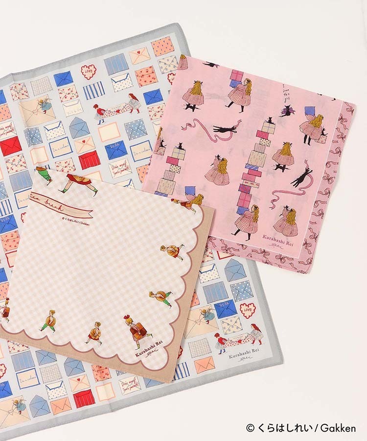 黑貓與女孩 繪本女孩 純棉茶巾｜日本Kurahashirei