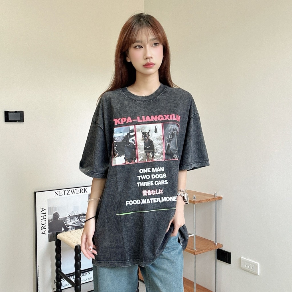 美式水洗棉T(5colors)  美式上衣11489