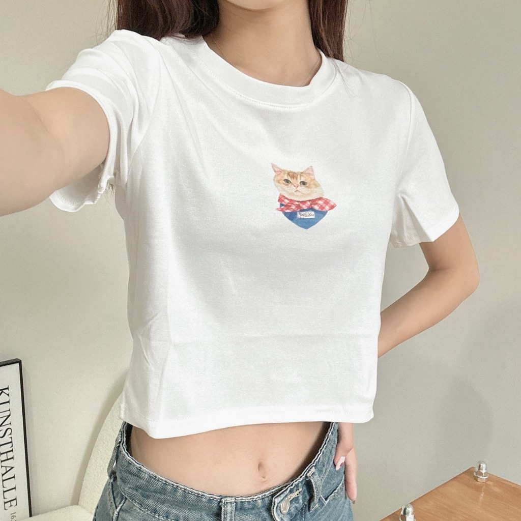 小貓短版上衣 (2colors) 2279