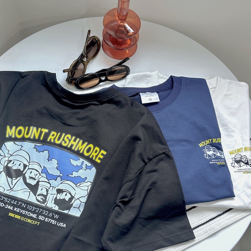 美國雕像山 短袖 短TEE 落肩 上衣 80863