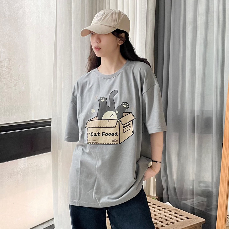 貓咪印花短T 日系插畫短T 80881