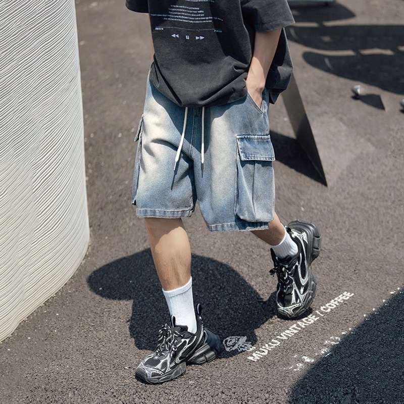 牛仔工裝短褲  L2257