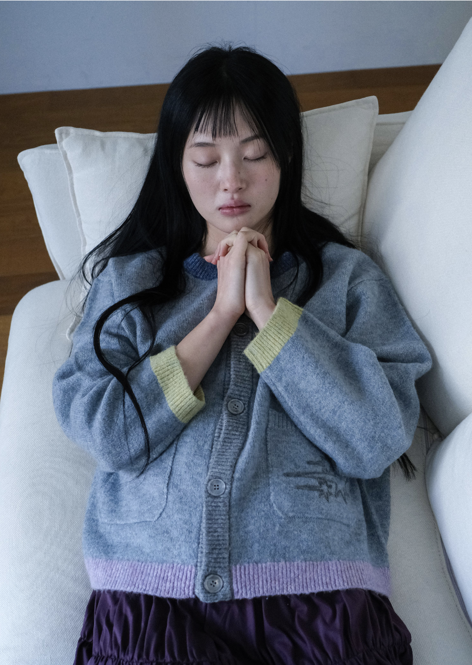 NICEGHOSTCLUB 撞色針織外套 FEB