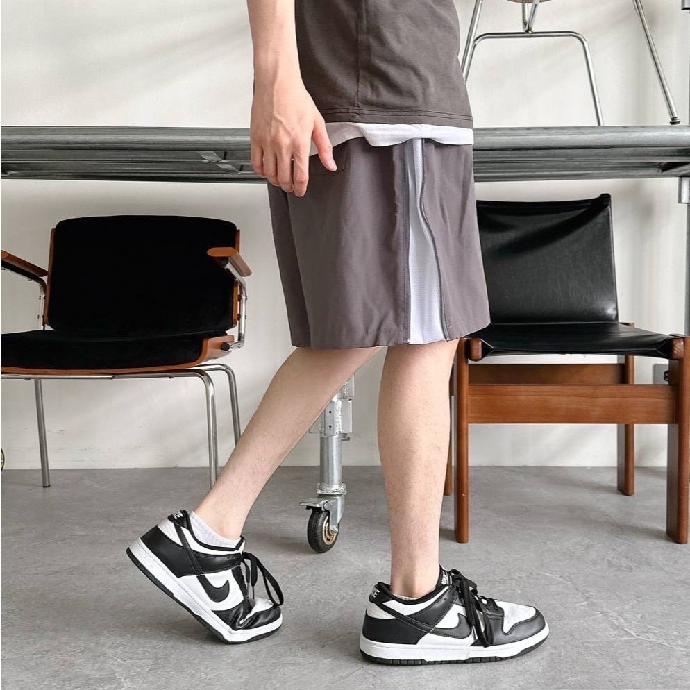 側邊拉鍊機能短褲 男生五分褲 1738