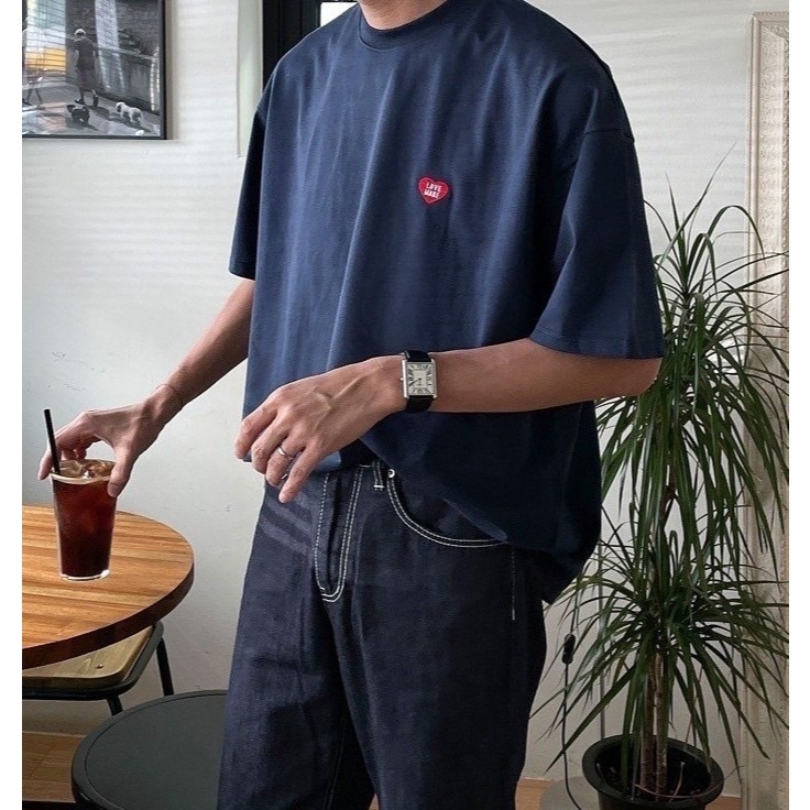 Love made 愛心刺繡短T  18830