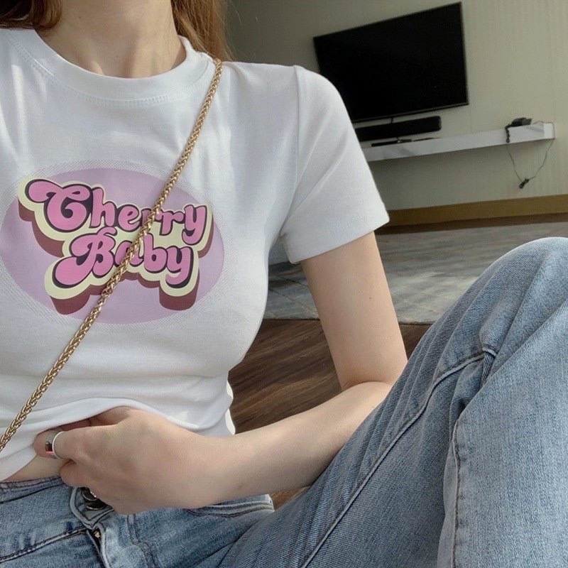 Cherry Baby 短版T恤 Y2K  短袖  80627