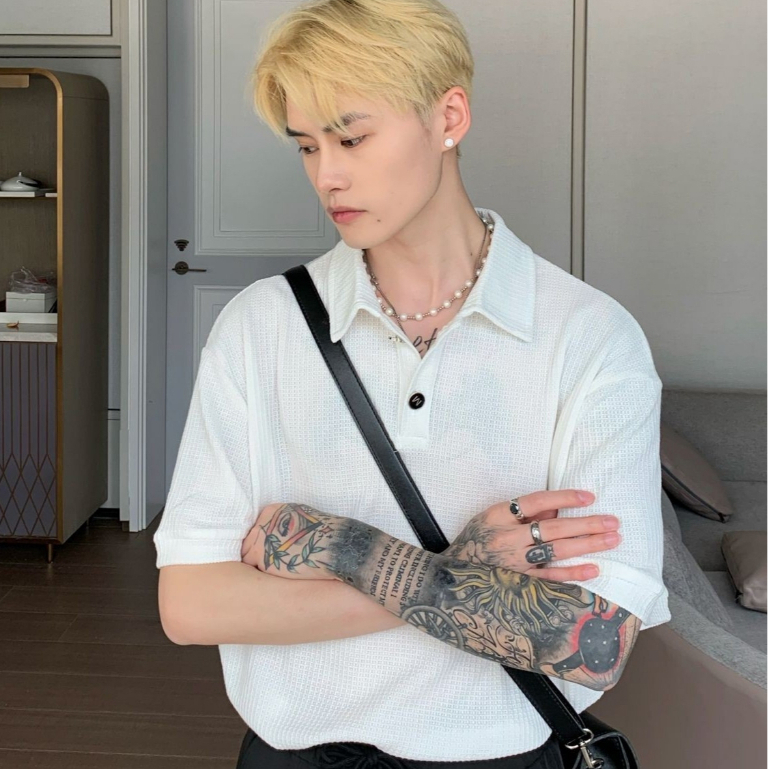 韓國 華夫格材質 襯衫  2414