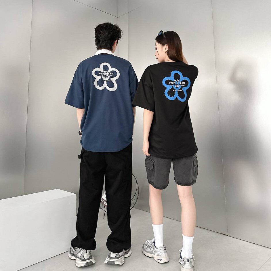 韓國 潑墨微笑花朵 短T  情侶T 18782