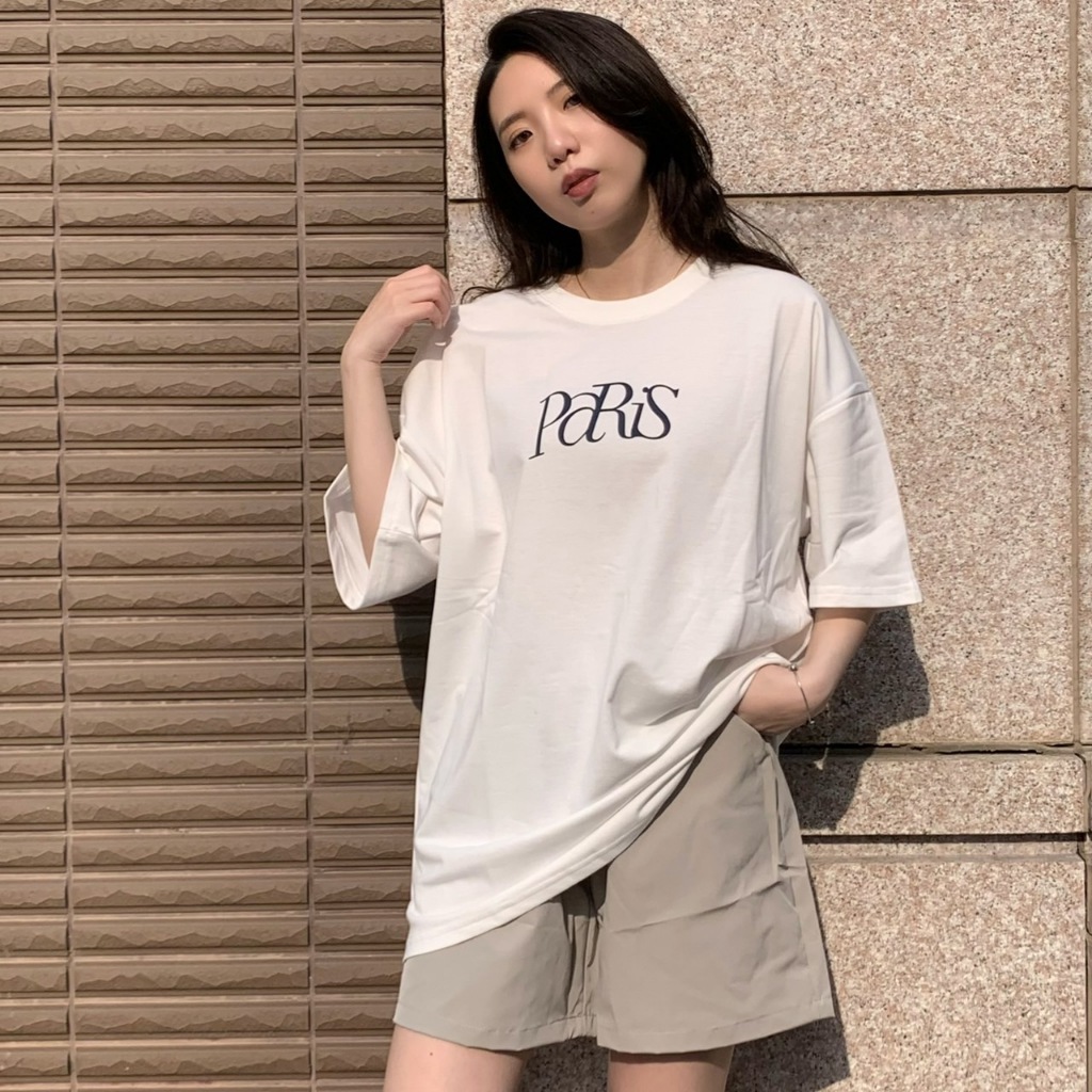 韓國PARIS 草寫 短T  80546