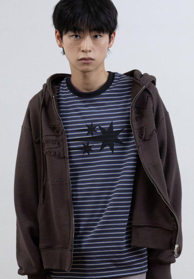 NICEGHOSTCLUB 3STAR 情侶款 條紋薄長袖 FEB