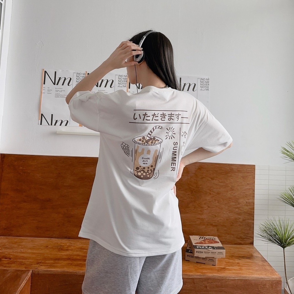 韓國 珍珠奶茶T 日文手搖飲料短袖 80438