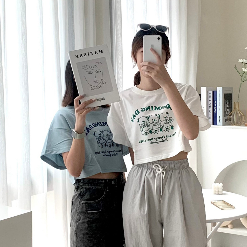 韓國 BLOOMING DAY 三隻熊 短袖 短t  80437