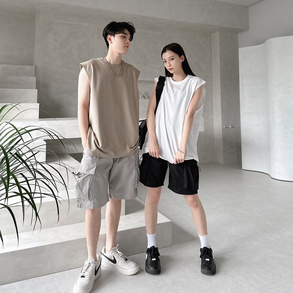 韓國 吊嘎 寬鬆 內搭 素面背心 無袖背心  80363