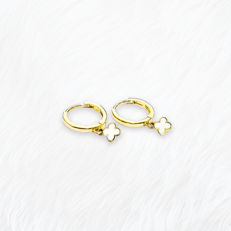 K金易扣-垂吊四葉花  2色(單支價)