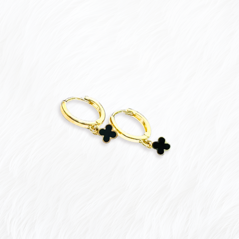 K金易扣-垂吊四葉花  2色(單支價)