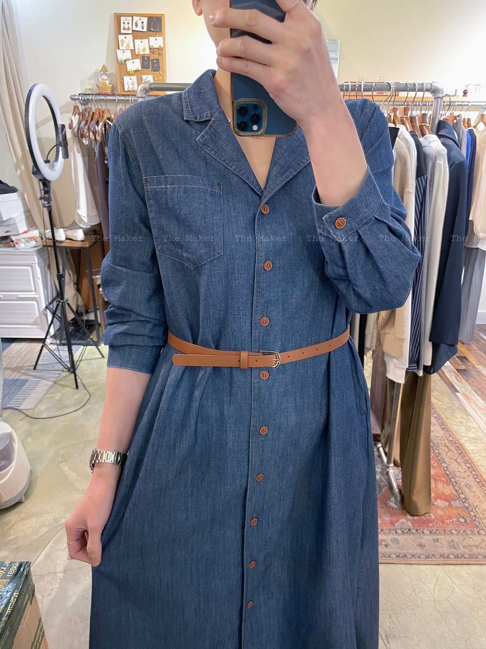 🩵 連Belt薄料牛仔連身裙 💙