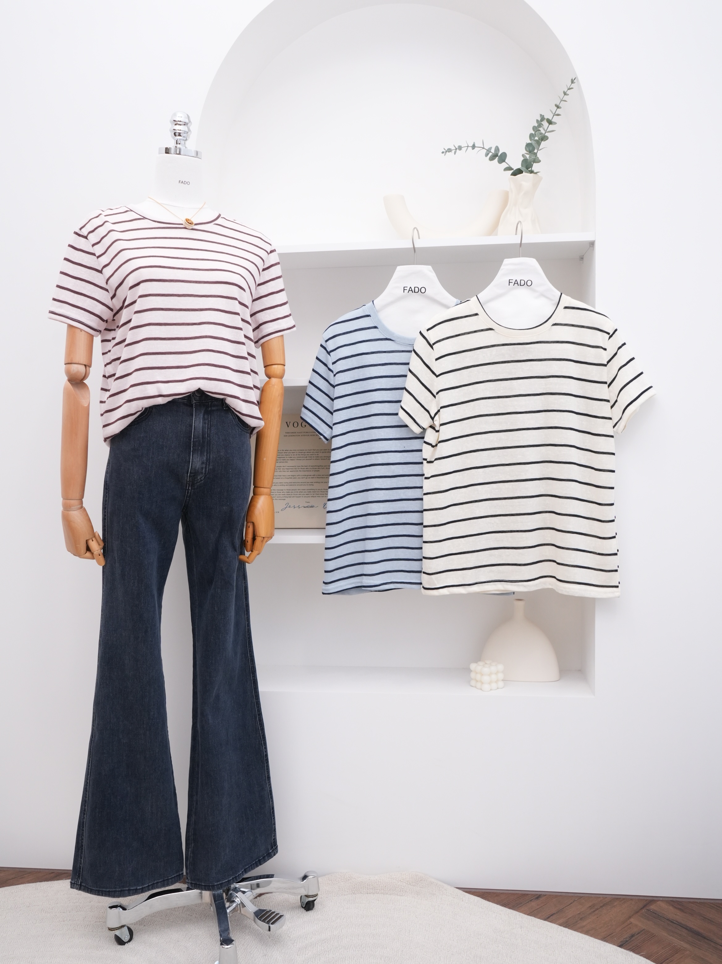 法朵Fado shop｜經典配色條紋圓領Tee 0215054 三色