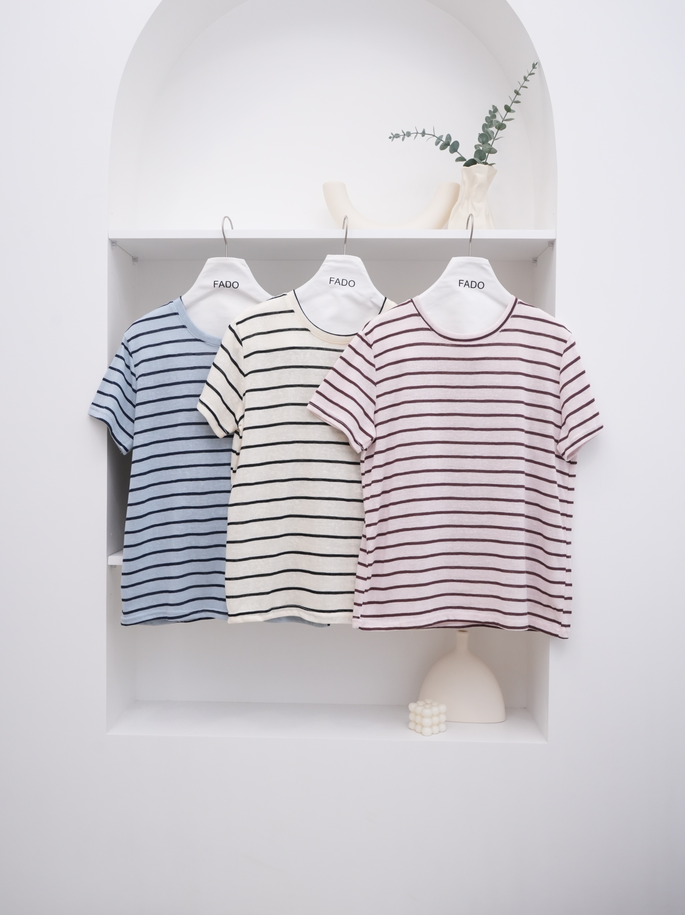 法朵Fado shop｜經典配色條紋圓領Tee 0215054 三色