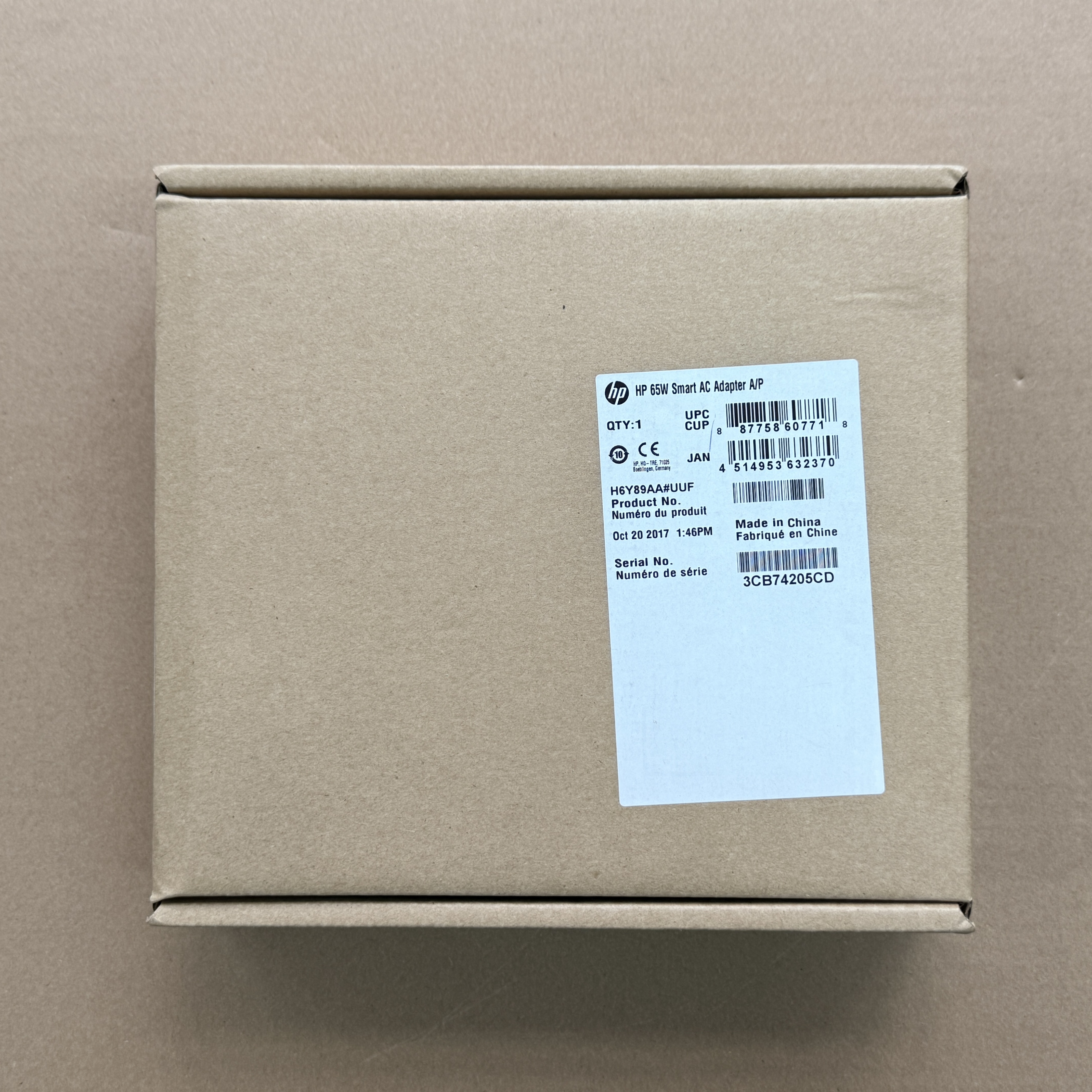 H6Y89AA#UUF0SYN1 HP 65W SMART AC ADAPTER (4.5MM)