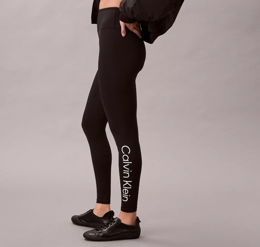 [S] CALVIN KLEIN BLACK MODERN SPORT HIGH RISE 7/8 LEGGINGS, 408F613-001 (SCK846)