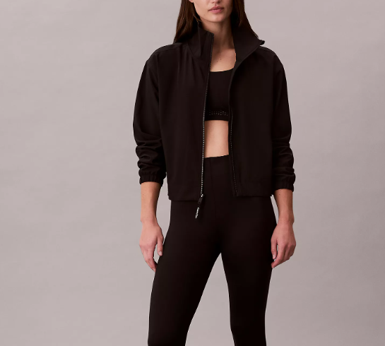 [S] CALVIN KLEIN BLACK MODERN SPORT WINDBREAKER JACKET, 402F407-002 (SCK845)