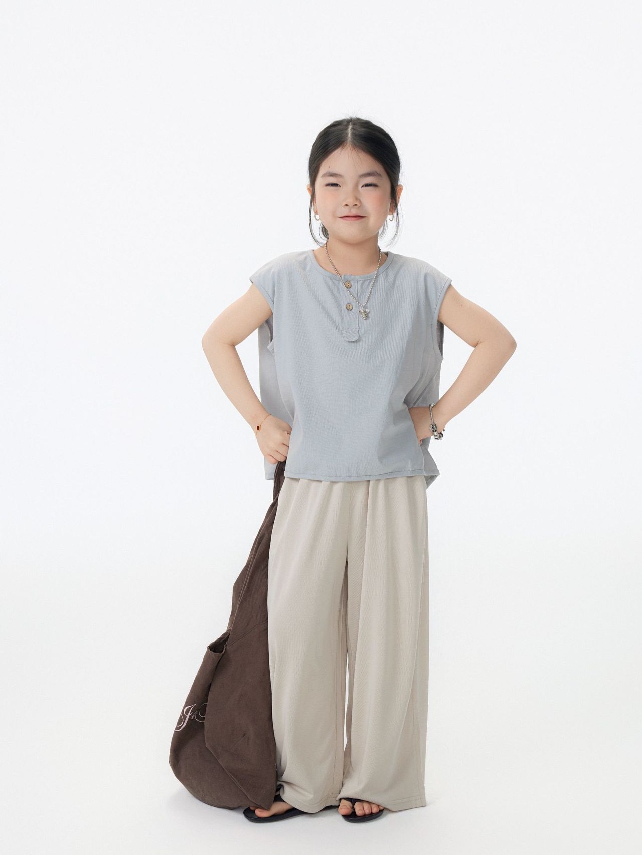 三色簡約雙扣上衣