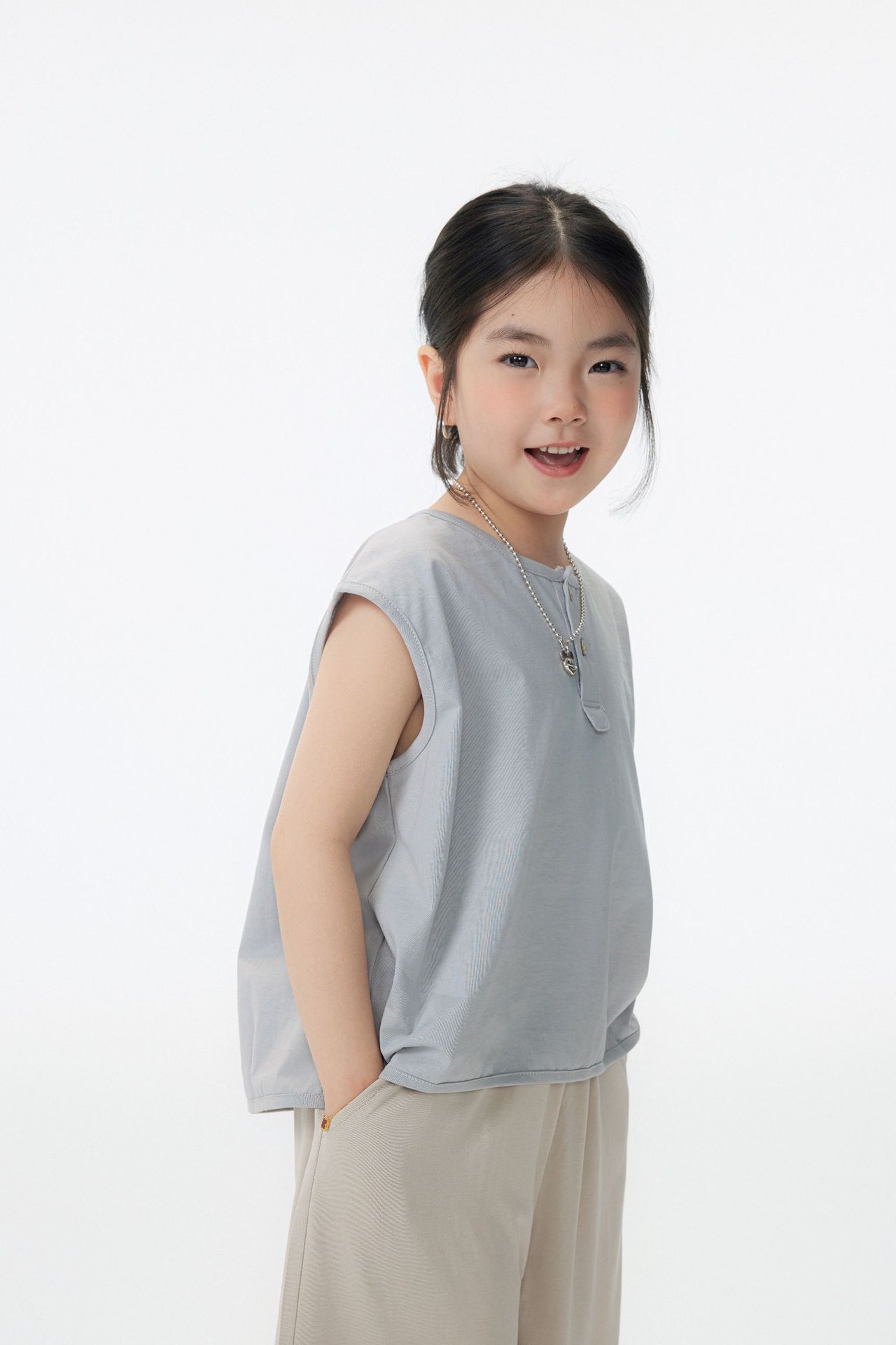 三色簡約雙扣上衣