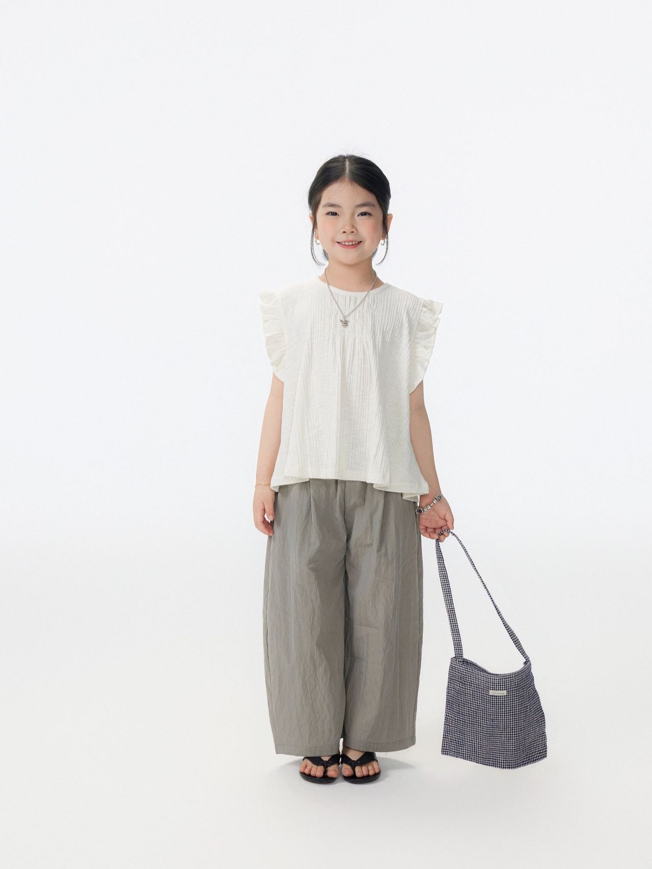 親子裝_三色竹節抗條飛袖上衣