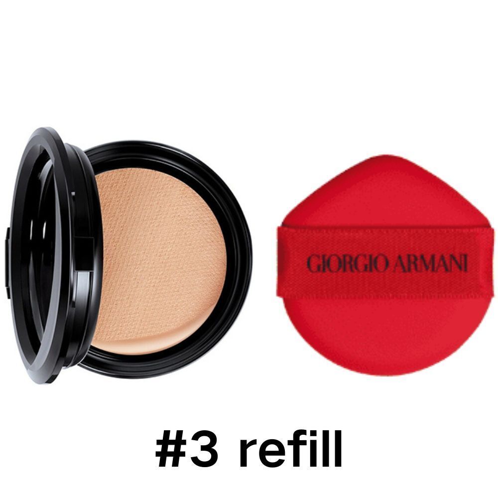 阿瑪尼 絲光輕透氣墊精華粉底替換芯 #3 15g 紅氣墊粉芯（外殼需要另外購買） [平行進口]