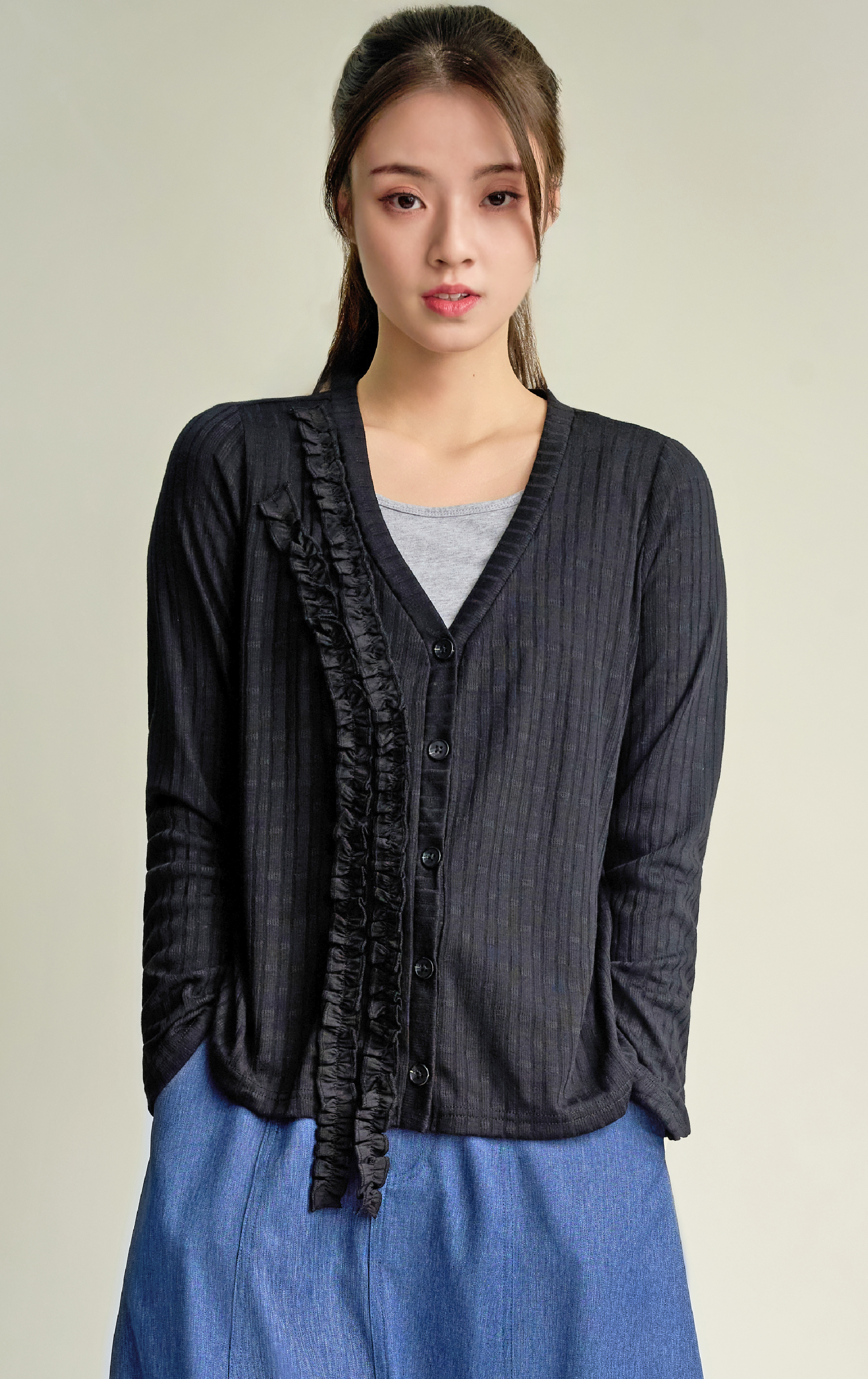 單荷葉邊針織衫 CD0201