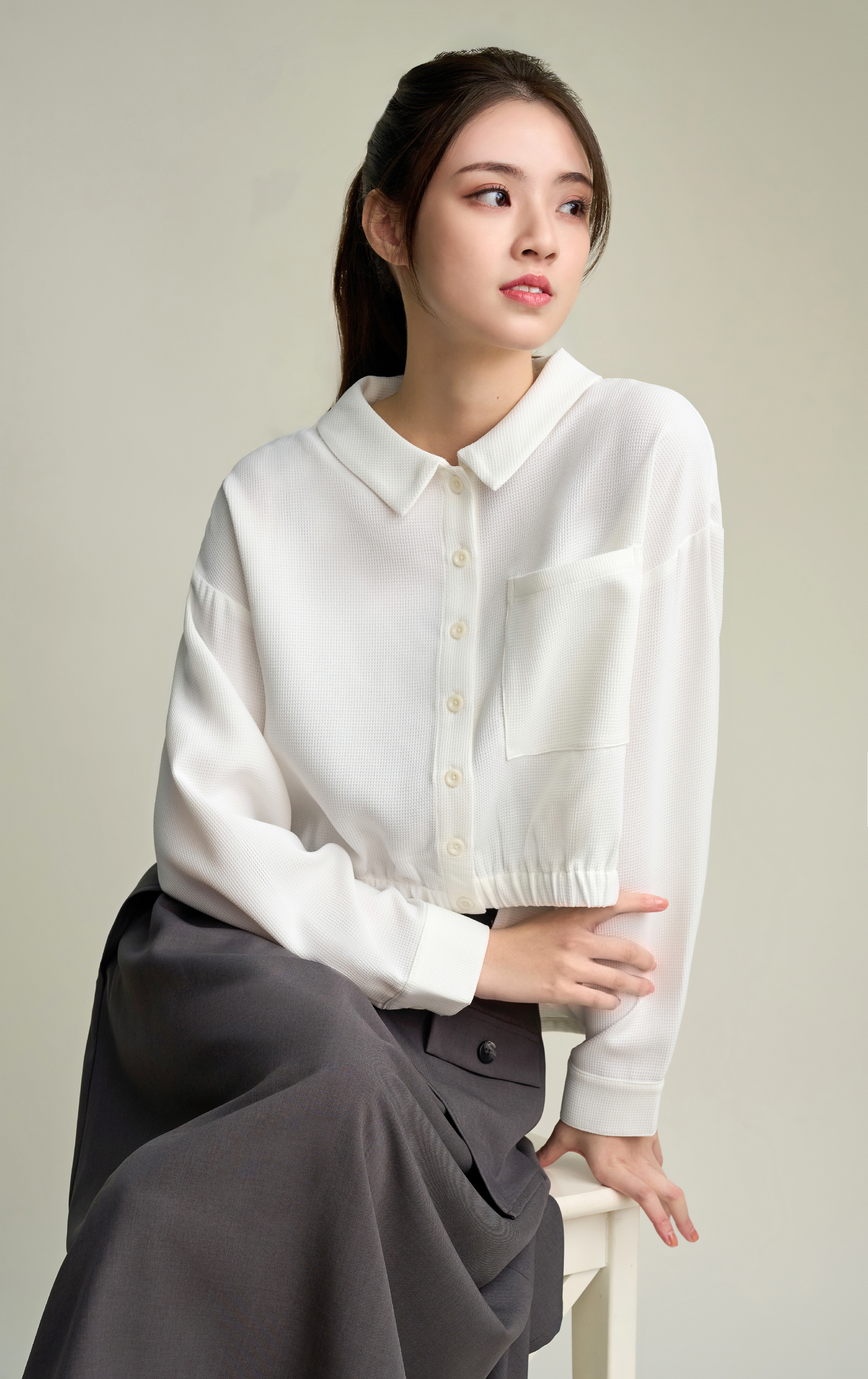 橡筋縮摺裇衫 SH0322