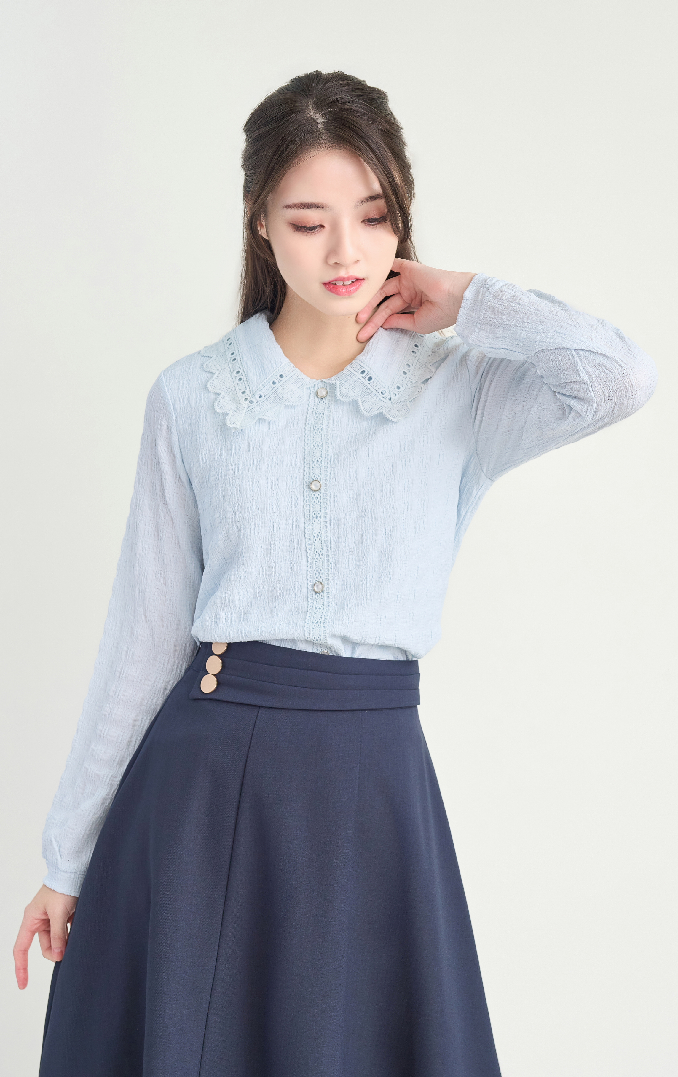 花邊領襯衫 ST0884