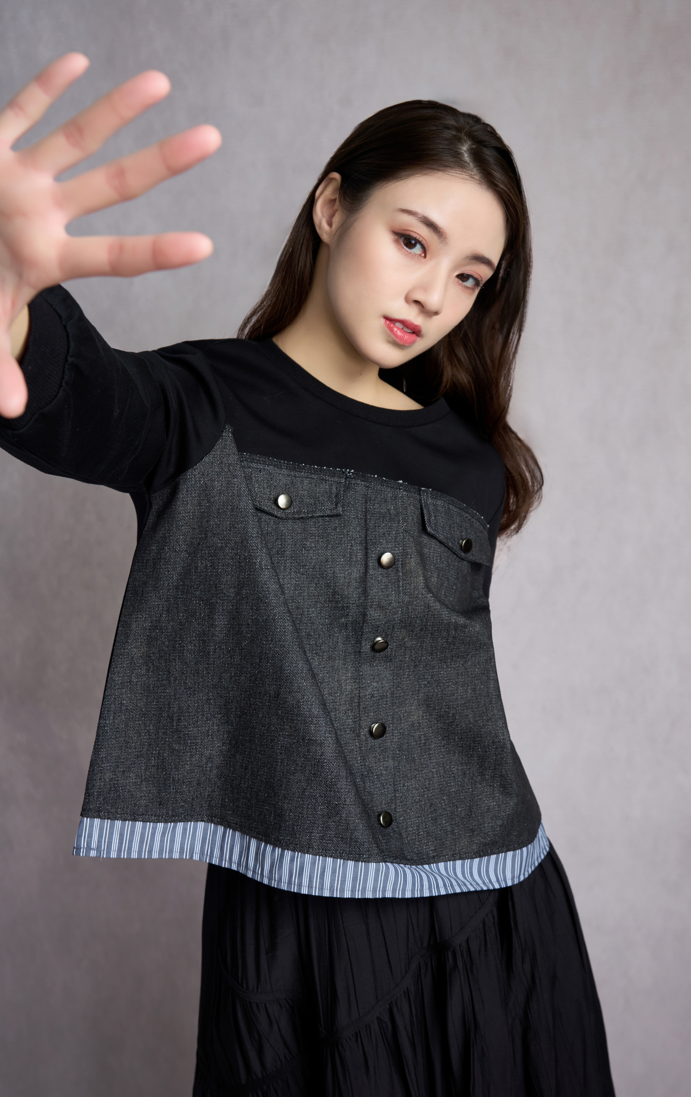 拼布牛仔上衣 LT0345