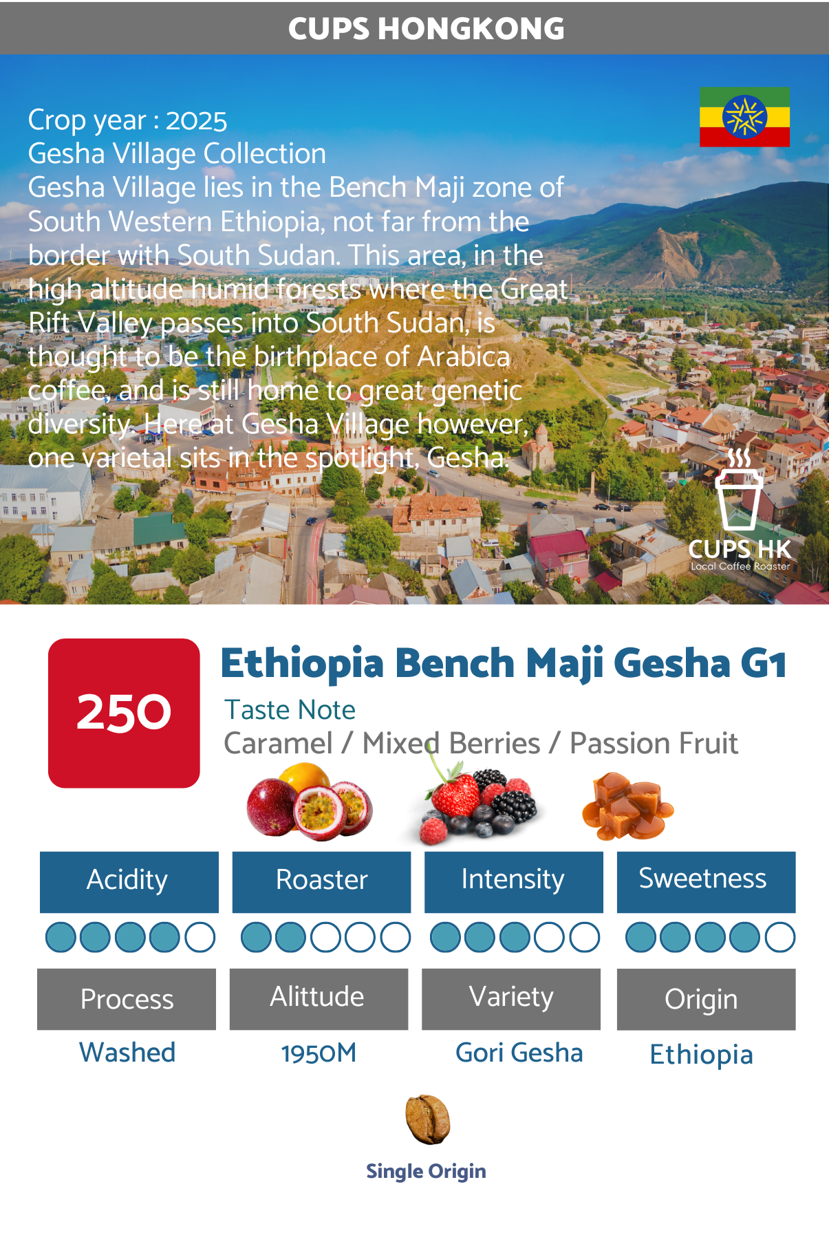 250 Ethiopia Bench Maji Gesha Washed依索比亞瑰夏水洗
