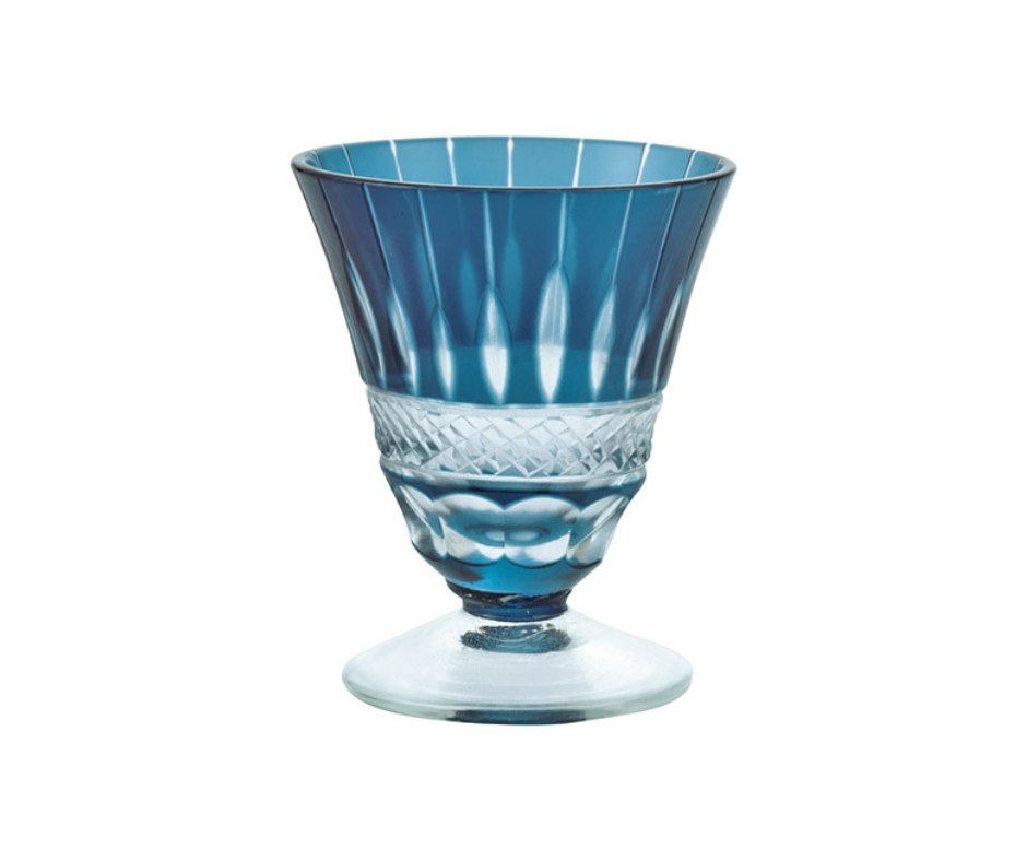 丸モ高木陶器 - 夢切子 高台清酒杯・藍