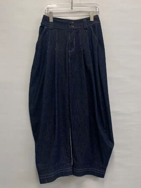 A27 G628927253 - 牛仔深藍彎刀寬鬆牛仔褲