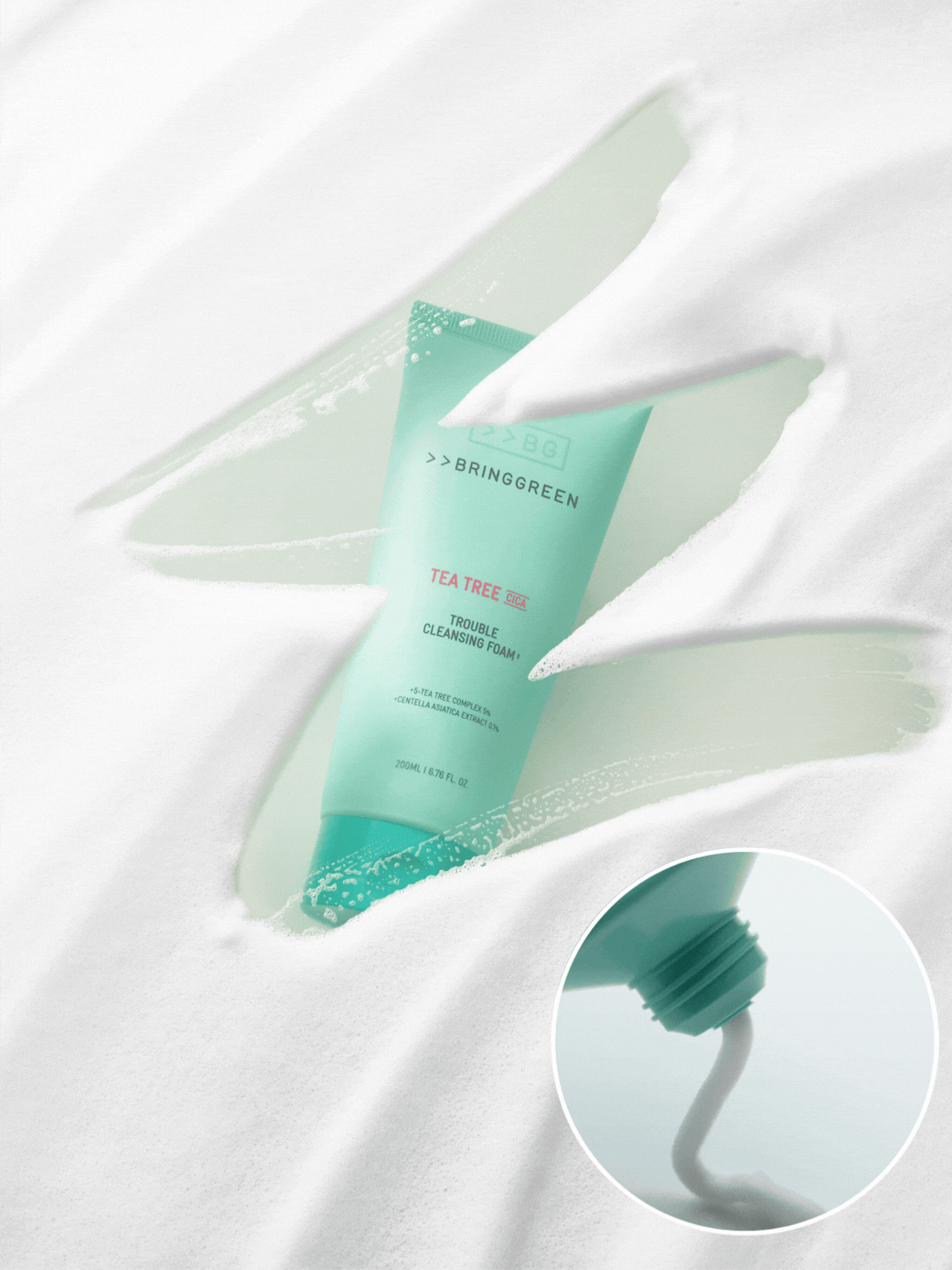 BRING GREEN - 茶樹積雪草抗痘洗面乳 300ml