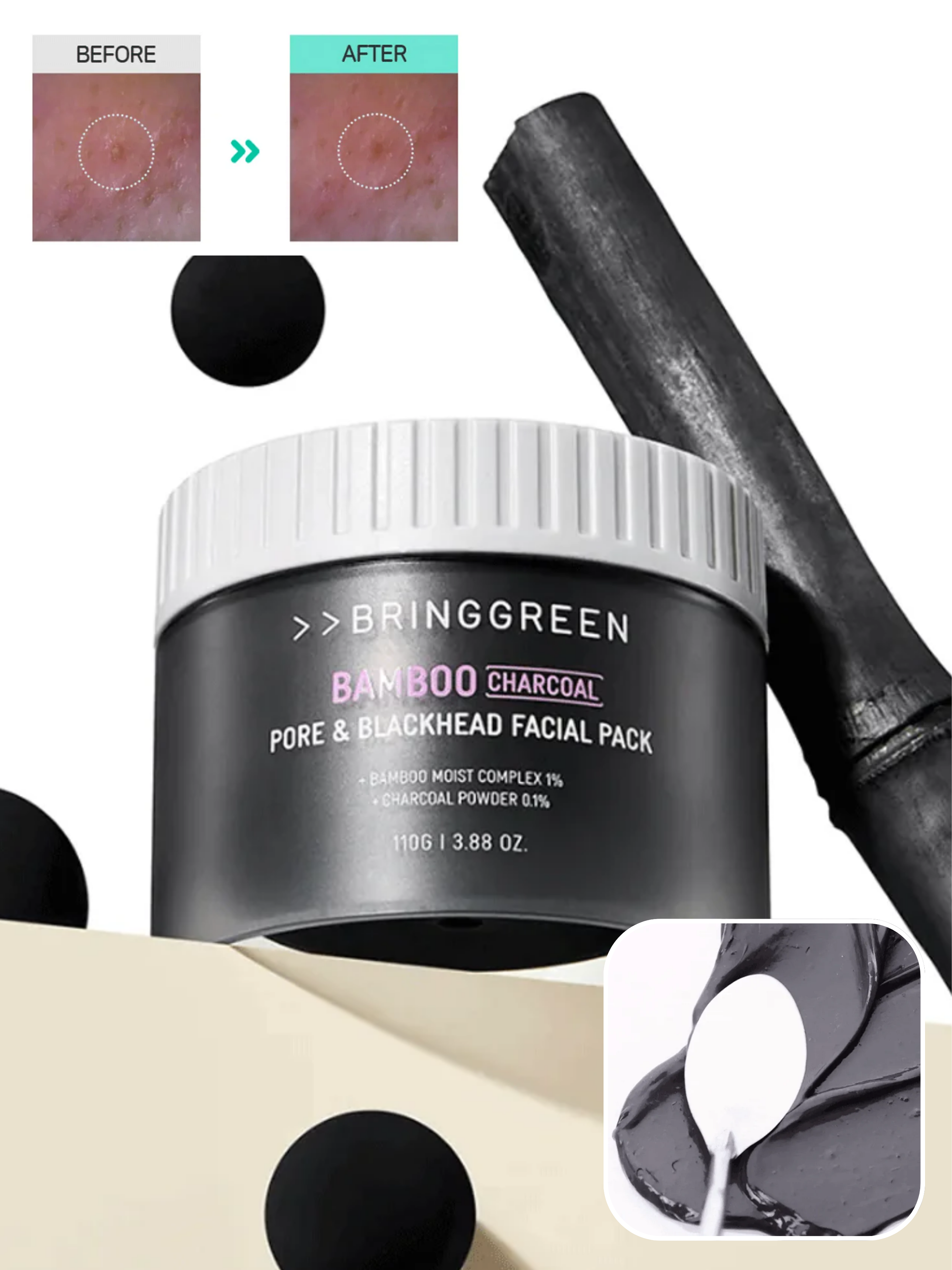 BRING GREEN - 竹炭深層清潔泥膜 110g