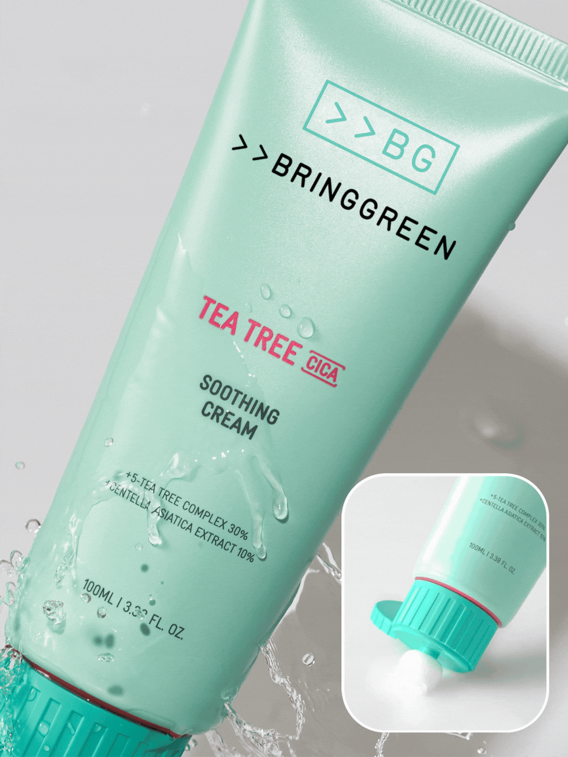 BRING GREEN - 茶樹積雪草清爽保濕面霜 100ml (到期日: 05/2026)