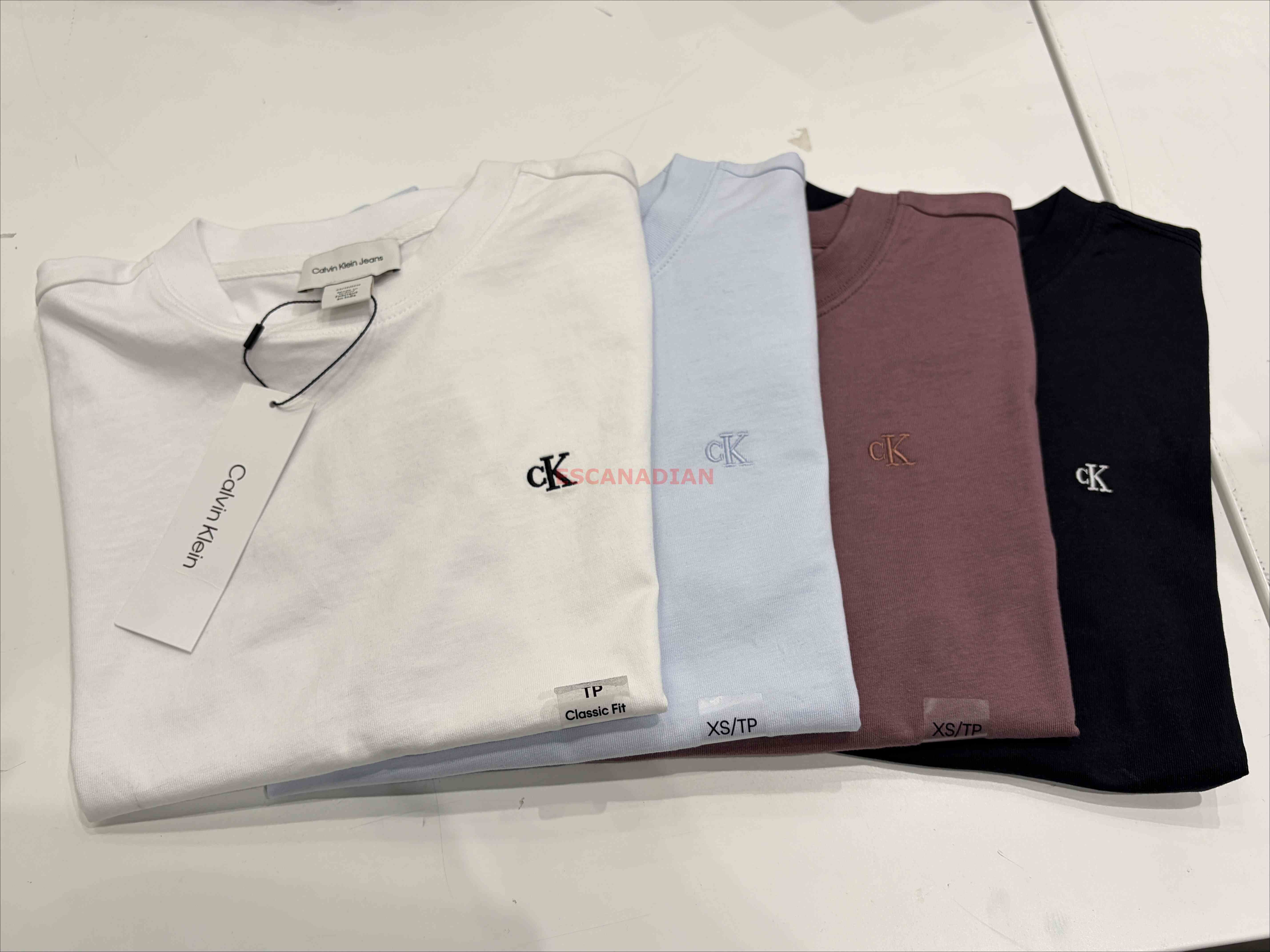 CK 女大人 經典款 電繡小字樣 短TEE (4色) (Class fit)